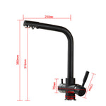Matt Black Kitchen sink Faucet mixer | 360 Degree Rotation Water Purification tap | Deck Mounted Dual Handle Kitchen Faucet 4 Colors