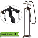 Brass Floor Mounted Tub Sink Faucet Dual Handle Bathroom Freestanding Bathtub Mixer Tap