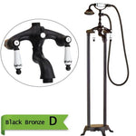 Brass Floor Mounted Tub Sink Faucet Dual Handle Bathroom Freestanding Bathtub Mixer Tap