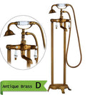 Brass Floor Mounted Tub Sink Faucet Dual Handle Bathroom Freestanding Bathtub Mixer Tap