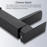 Bathroom Basin Faucet Stainless Steel Fashion Black Copper Bottom Square Single Hole Baking Paint Cold Hot Sink Taps