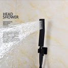 Black Shower Combo Set Stainless Steel Shower Systems with Rain Shower and Handheld Shower Trim Kit with Rough-In Valve