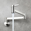 Brass Kitchen Faucet Wall Mount Pot Filler Faucet 360 Rotatable Folding Lengthened with Double Joint Swing Arms Cold Water Tap