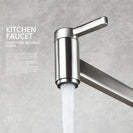 Brass Kitchen Faucet Wall Mount Pot Filler Faucet 360 Rotatable Folding Lengthened with Double Joint Swing Arms Cold Water Tap