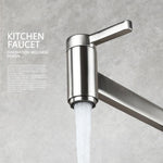 Brass Kitchen Faucet Wall Mount Pot Filler Faucet 360 Rotatable Folding Lengthened with Double Joint Swing Arms Cold Water Tap