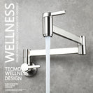 Brass Kitchen Faucet Wall Mount Pot Filler Faucet 360 Rotatable Folding Lengthened with Double Joint Swing Arms Cold Water Tap