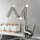 Brass Pot Filler Faucet Deck Mounted Three-Section Extension Folding Kitchen Faucet triple Joint Swing Arm For Hot and Cold