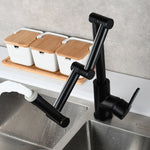 Brass Pot Filler Faucet Deck Mounted Three-Section Extension Folding Kitchen Faucet triple Joint Swing Arm For Hot and Cold