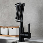 Brass Pot Filler Faucet Deck Mounted Three-Section Extension Folding Kitchen Faucet triple Joint Swing Arm For Hot and Cold