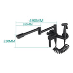 Brass Pot Filler Folding Faucet with Side Sprayer Kitchen Sink Faucet with Swing Arm and Double Function Joint