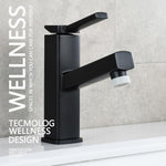 Brass Pulldown Basin Faucet with Pull Out Sprayer Single Lever Faucet for Bathroom Hot and Cold Water Faucet