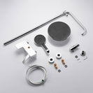Round Style Shower Faucet In Wall 8" Brass Rainfall Bath Shower Set Chrome Bathroom Shower Column Set