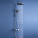 Round Style Shower Faucet In Wall 8" Brass Rainfall Bath Shower Set Chrome Bathroom Shower Column Set