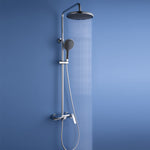 Round Style Shower Faucet In Wall 8" Brass Rainfall Bath Shower Set Chrome Bathroom Shower Column Set