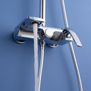 Round Style Shower Faucet In Wall 8" Brass Rainfall Bath Shower Set Chrome Bathroom Shower Column Set