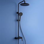 Matte Black Shower Column Set Faucet Rainfall Bathroom Shower Mixer Tap Brass Bath Shower Column In Wall Shower Faucet