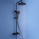 Matte Black Shower Column Set Faucet Rainfall Bathroom Shower Mixer Tap Brass Bath Shower Column In Wall Shower Faucet