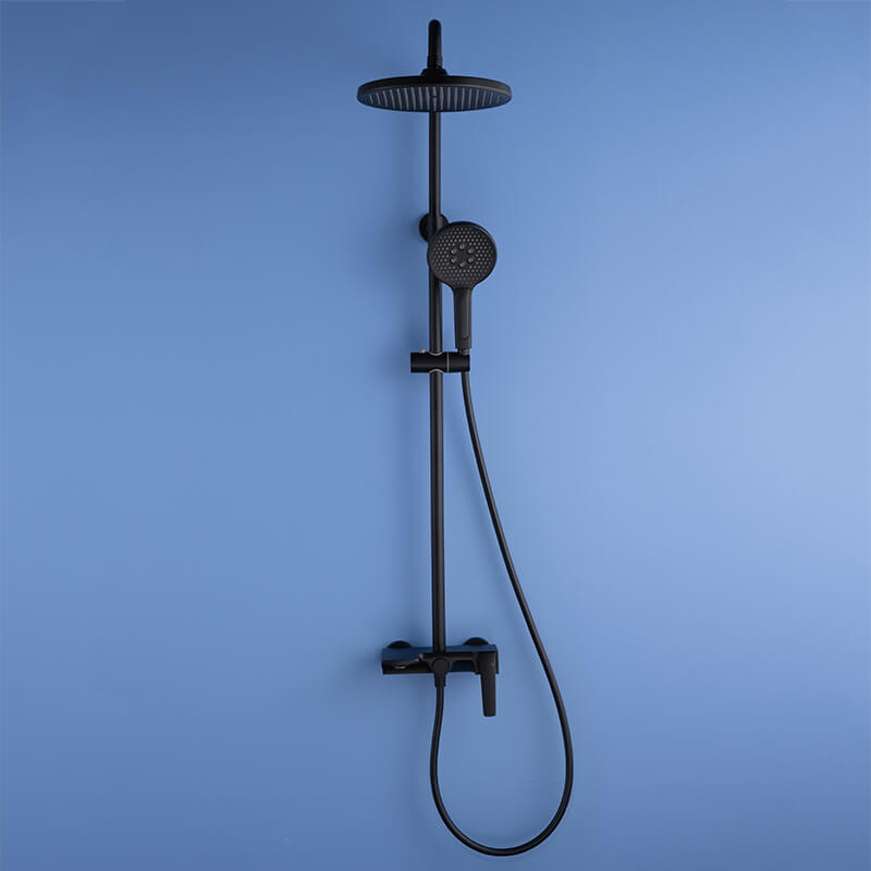 Round Style Shower Faucet In Wall 8" Brass Rainfall Bath Shower Set Chrome Bathroom Shower Column Set - WELQUEEN HOME DECOR