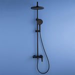 Matte Black Shower Column Set Faucet Rainfall Bathroom Shower Mixer Tap Brass Bath Shower Column In Wall Shower Faucet