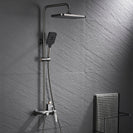 Matte Black Shower Faucet Brass Shower Set Single Handle Rain Waterfall Bath Shower Mixer Column Tap Bathtub Mixer Tap