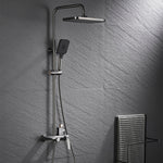 Matte Black Shower Faucet Brass Shower Set Single Handle Rain Waterfall Bath Shower Mixer Column Tap Bathtub Mixer Tap