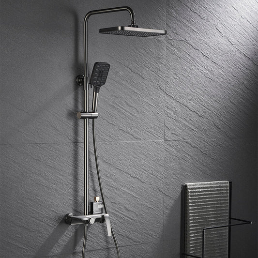 Matte Black Shower Faucet Brass Shower Set Single Handle Rain Waterfall Bath Shower Mixer Column Tap Bathtub Mixer Tap - WELQUEEN HOME DECOR