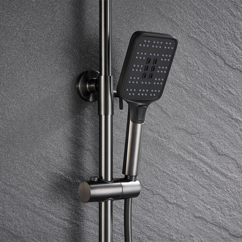 Matte Black Shower Faucet Brass Shower Set Single Handle Rain Waterfall Bath Shower Mixer Column Tap Bathtub Mixer Tap - WELQUEEN HOME DECOR