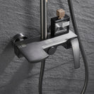 Matte Black Shower Faucet Brass Shower Set Single Handle Rain Waterfall Bath Shower Mixer Column Tap Bathtub Mixer Tap