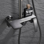 Matte Black Shower Faucet Brass Shower Set Single Handle Rain Waterfall Bath Shower Mixer Column Tap Bathtub Mixer Tap