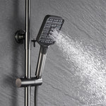 Matte Black Shower Faucet Brass Shower Set Single Handle Rain Waterfall Bath Shower Mixer Column Tap Bathtub Mixer Tap