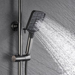 Matte Black Shower Faucet Brass Shower Set Single Handle Rain Waterfall Bath Shower Mixer Column Tap Bathtub Mixer Tap