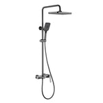 Matte Black Shower Faucet Brass Shower Set Single Handle Rain Waterfall Bath Shower Mixer Column Tap Bathtub Mixer Tap