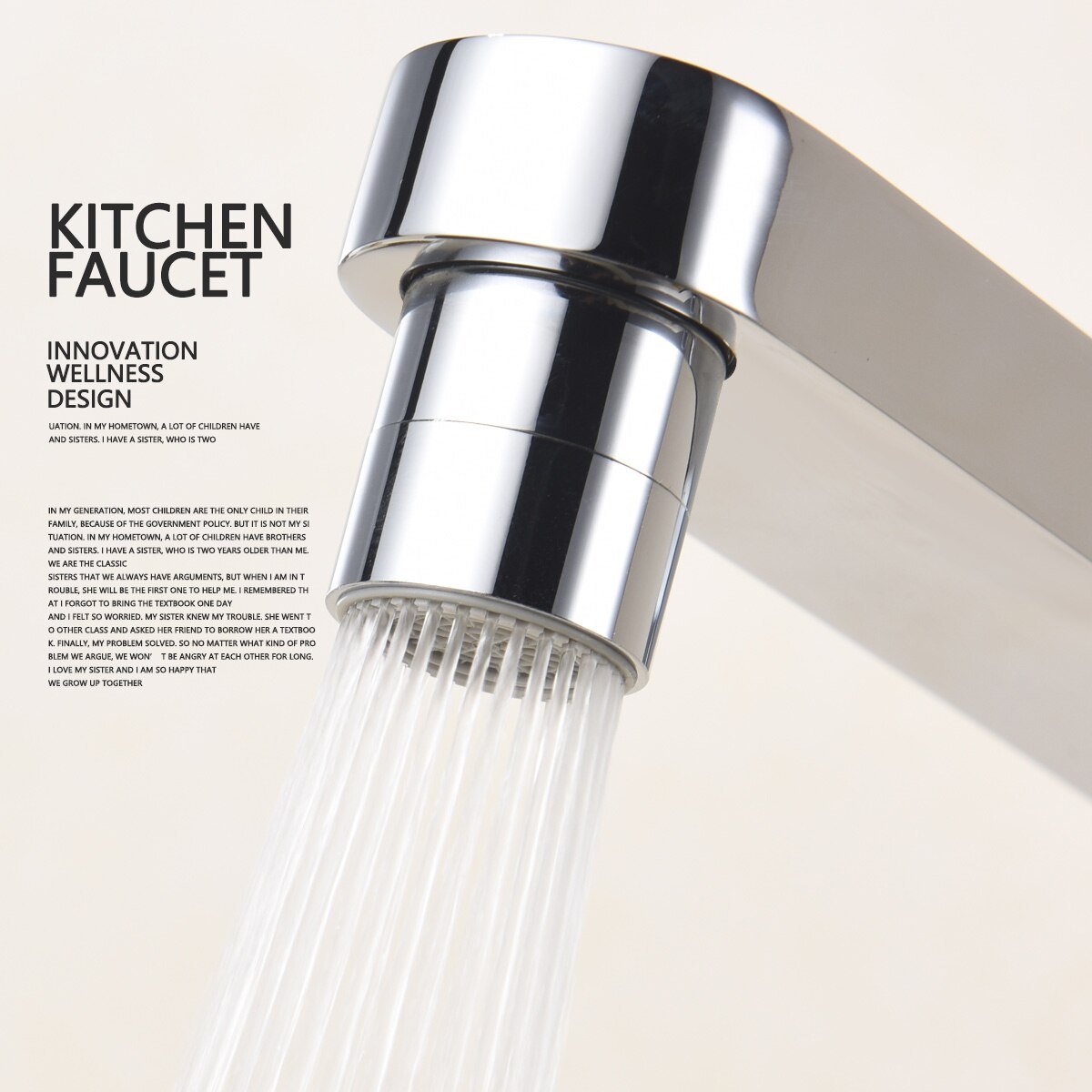 Folding Kitchen Faucet Hot and Cold Kitchen Sink Mixer Brushed Nickel Facing Rotatable Telescopic Faucet - WELQUEEN