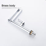 Folding Kitchen Faucet Hot and Cold Kitchen Sink Mixer Brushed Nickel Facing Rotatable Telescopic Faucet