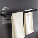 304 Stainless Steel Double Pole Towel Bar Bathroom Towel Holder Wall Mounted Black Bathroom Towel Bar