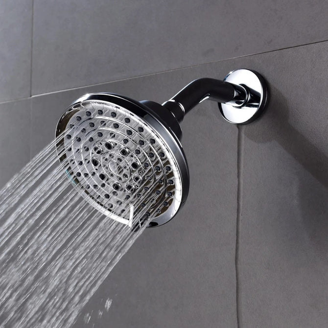 Free Shipping ABS Plastic Shower Head Wall-Mounted Filtered Shower Head with Massage Chrome 5 Jets Top Shower for Bathroom - WELQUEEN WELQUEEN HOME DECOR