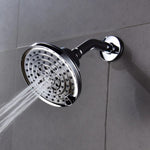 ABS Plastic Shower Head Wall-Mounted Filtered Shower Head with Massage Chrome 5 Jets Top Shower for Bathroom