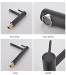 Black Finish Brass Deck Mount Bathroom Faucet Vanity Vessel Sinks Mixer Tap Cold And Hot Water Tap