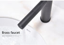 Black Finish Brass Deck Mount Bathroom Faucet Vanity Vessel Sinks Mixer Tap Cold And Hot Water Tap