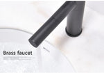 Black Finish Brass Deck Mount Bathroom Faucet Vanity Vessel Sinks Mixer Tap Cold And Hot Water Tap