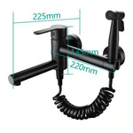 Brass Bathtub Faucet Set Bathroom Wall Mounted Bathtub Faucet with Bidet Sprayer for Showering