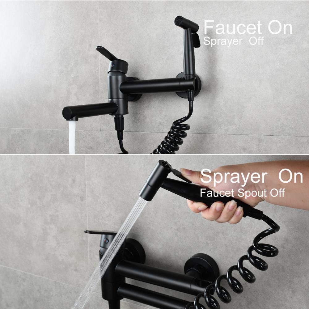 Free Shipping Brass Bathtub Faucet Set Bathroom Wall Mounted Bathtub Faucet with Bidet Sprayer for Showering - WELQUEEN