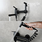 Brass Bathtub Faucet Set Bathroom Wall Mounted Bathtub Faucet with Bidet Sprayer for Showering