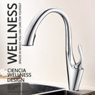 Brass Brushed Chrome Pull-Out Kitchen Faucets with Concealed 360 Degree Rotating Sprayer Deck Mounted Kitchen Tap