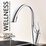 Brass Brushed Chrome Pull-Out Kitchen Faucets with Concealed 360 Degree Rotating Sprayer Deck Mounted Kitchen Tap