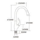 Brass Brushed Nickel Deck Mounted 360 Degree Rotating Pull Out Sprayer Kitchen Faucet Mixer Tap For Kitchen