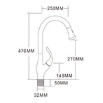 Brass Brushed Nickel Deck Mounted 360 Degree Rotating Pull Out Sprayer Kitchen Faucet Mixer Tap For Kitchen