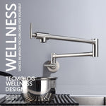 Brass Double Switch Folding Faucet Advanced Rotating Kitchen Faucet Wall Mounted Cold Water Tap
