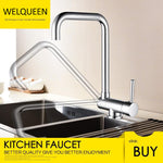 Brass Kitchen Tap Copper Rotating Folding Faucet Brushed Nickel Under Mounted Kitchen Sink Faucet