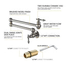 Brass Rotating Folding Faucet Delicate Double Switch Kitchen Faucet Wall Mounted Cold Water Tap